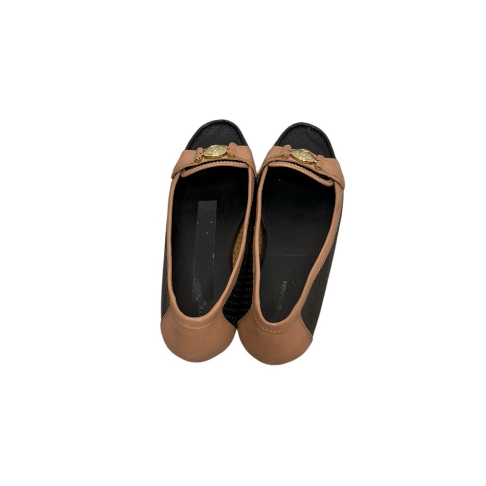 Tommy Hilfiger black and brien loafers with gold emblem size 9.5 - Picture 5 of 8